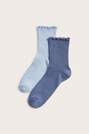 Kappahl | Ribbade strumpor 2-pack | Blå