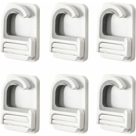 Mop Clip Fri Punch Vägghängare Hängare Väggmonterad Förvaringsställ (Förpackning med 6 vita)