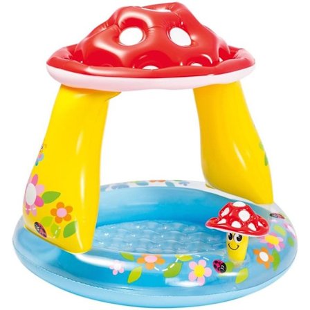 Babypool med Parasoll, Flerfärgad, 102 x 102 x 89 cm