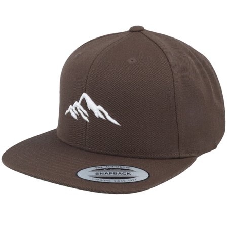 Wild Spirit - Mountain 3d White/Dark Brown Snapback Snapback Brown Cap - @ Hatstore