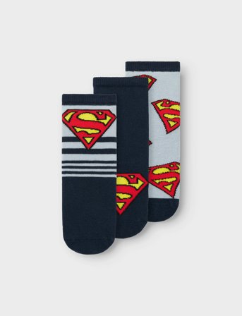 name it Nmmjasper Superman 3P Sock Wab - Multi/patterned - 28-30