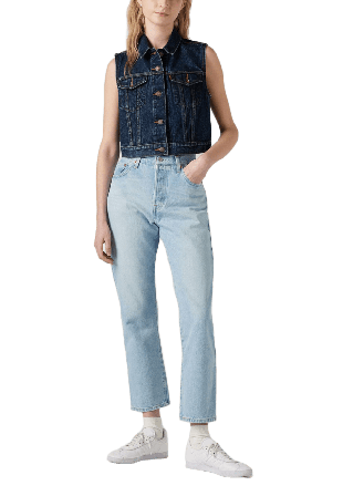Levi's 501 Crop Jeans Dam Blå 26/26