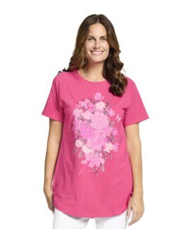 Tunika med blomstermønster Rosa - 36/38 - Åshild