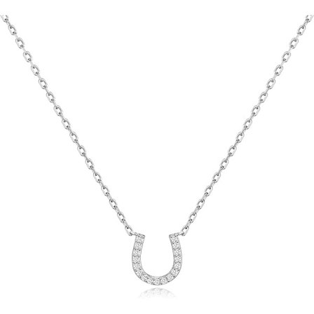 Hästsko Halsband Skapat med Zircondia Kristaller för Kvinnor Fint Halsband Silverkedja Halsband Dam Gåva
