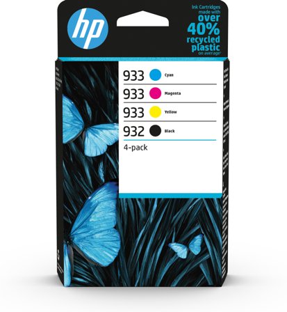 HP 932/933 Combo Pack - 4-pack - svart, gul, cyan, magenta - original - blekkpatron