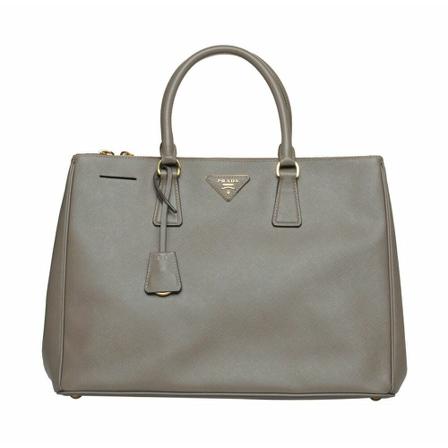 Prada Vintage, Tote Bags Grijs, Dames, Maat:ONE Size,leer