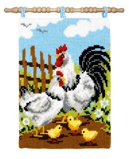 Wandbehang Hühnerfamilie - Vervaco