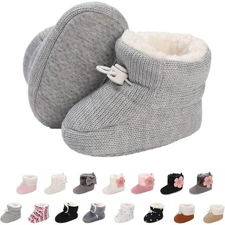 6-12 måneder vår Baby Vinter Varm Fleece Bootie, Nyfødt Sklisikker