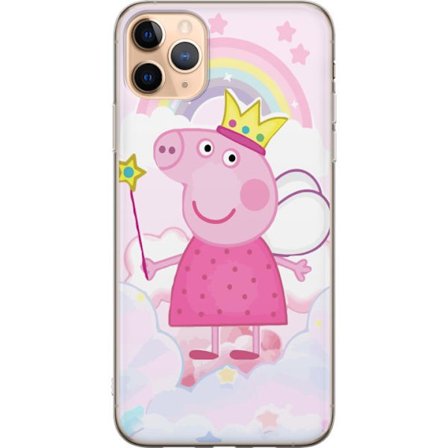 Yhteensopiva Puhelinkuori Apple iPhone 11 Pro Max Peppa Pig prinsessamotiivi kruunulla, siivillä ja sateenkaarella, satumainen lasten kuvitus pilvitau