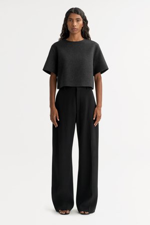 Soft Goat - Woven Top - Women cashmere sweater - M - Charcoal