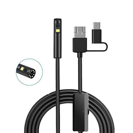 Hd 1080p kaksoisobjektiivinen endoskooppikamera 9 pehmeää johtoa Usb Type-c Pc Ip68 vedenpitävä putkitarkastus B