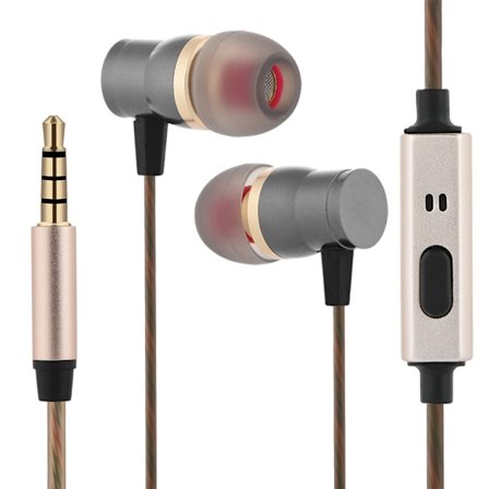 Universell 3,5 mm metalltrådbunden in-ear-hörlur med djup bas headset hörlurar med mikrofon