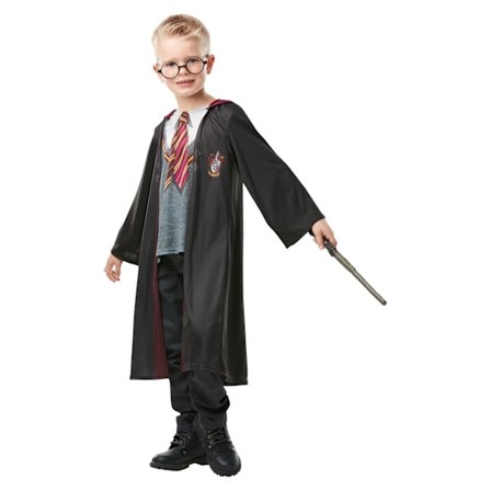 Harry Potter Deluxe Gryffindor Kostym Robe 5-6 År Svart