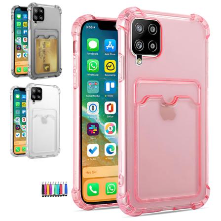 Samsung Galaxy A12 / A12 5G - Korttikotelo Suoja L pin kyv Rosa