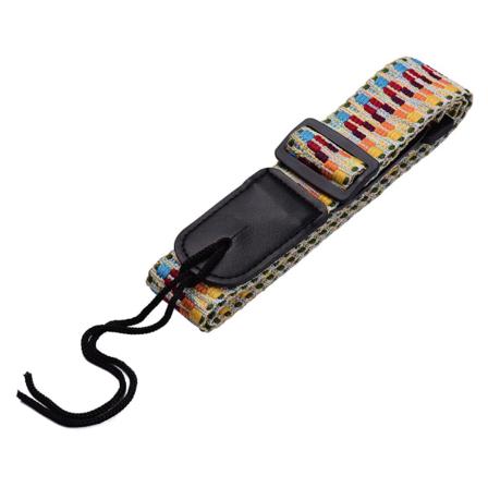 Justerbar ukulelerem Mjuk bomull, regnbågsvävd axelbälte med plastspänne Hangi