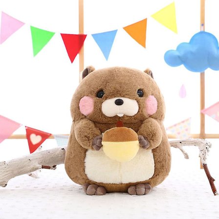 Gosedjur Bedårande Kawaii Fluffier Murmeldjur Marmot Fylld Plyschleksak 25cm