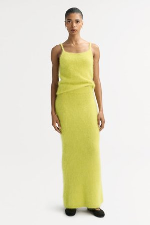 Soft Goat - Brushed Skirt - Cashmere skirt - M - Lime