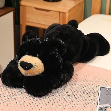 Vægtet angst dinosaur plys legetøj række pude søde dinosaur udstoppede dyr dukke til drenge piger gave 30cm black bear