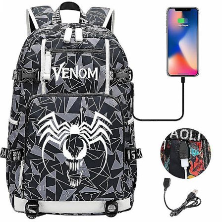 Venom Fashion Tryckt Usb Ungdoms Skolväska (2-117)