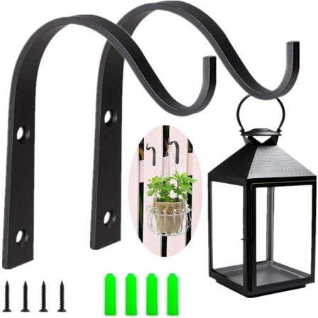 Pieces Väggställ för växter - Väggkrok Hängande korg - Blomkrukekrok - Växtkrok - Väggställ i järn