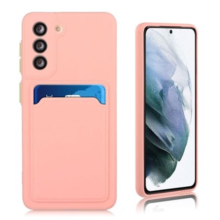 Samsung Galaxy S21 FE skal med korthållare - Rosa
