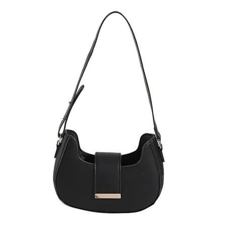 Elegant svart crossbody-veske i PU-lær for kvinner