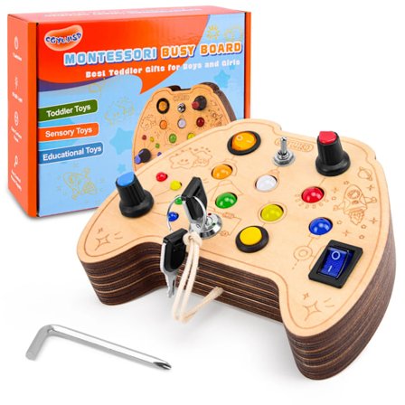 Montessori Pædagogisk Travlt Tavle I Over 3 År gammel Baby LED Lys Optaget Tavle Småbørn Legetøj
