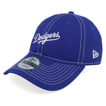 New Era - MLB Ble unconstructed Czapka Z Daszkiem - Los Angeles Dodgers Contrast Stitch 9TWENTY Royal Dad Cap @ Hatstore