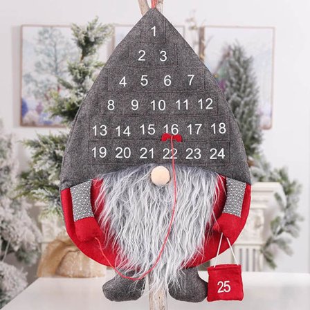 Jultomte nedräkningskalender, juldekoration kalender, Ch