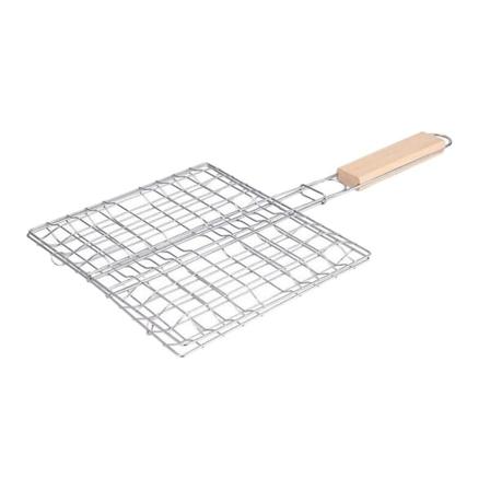 Bærbar Grillkurv til Udendørs Grill Stativ Party Fisk Grillkurv Rustfrit Stål Grillkurv Assorted Color 38X22X1.5CM