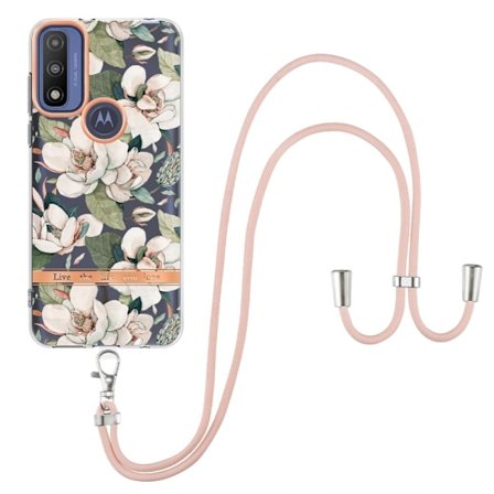 Tunt och hållbart mjukt omslag med nyckelband för Motorola Moto G Power (2022) / G Pure - Grön Gardenia