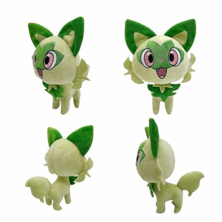 25 cm Sprigatito plysjdukkepynt Plysjlekedukke A Green leaf cat
