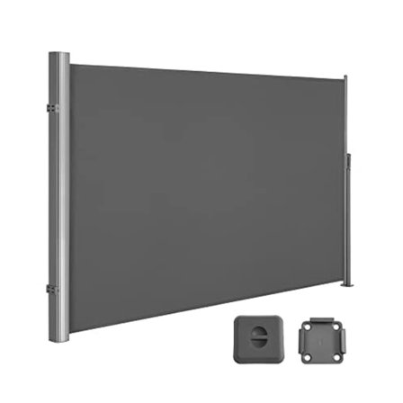 SONGMICS 160 x 400 cm (H x L), Sidomarkis för balkong och terrass, Sekretess, Solskydd, Smoky Grey