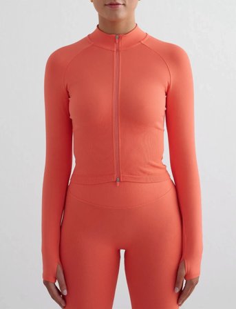 aim ́n Shape Seamless Zip Jacket - Orange - M