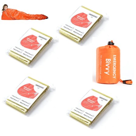 4x Udendørs Nødvarme Vandafvisende Sovepose Camping Overlevelses Bivy Sack - Guld