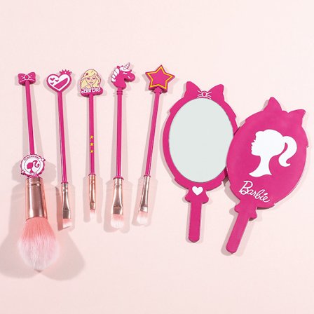 Komplet sæt af barbie makeup børster, Barbie makeup spejl, bærbar