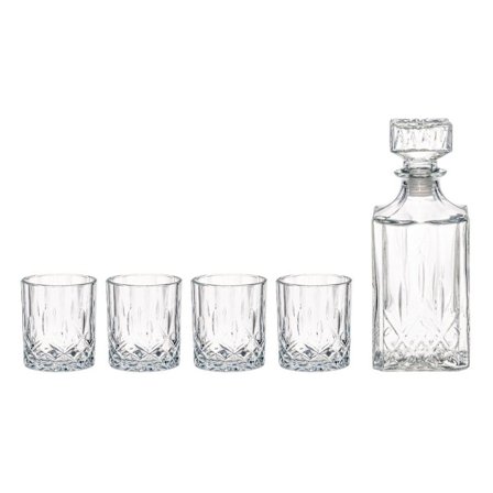 Whiskyset 5 delar – Elegant karaff och glas, 4 Living-kollektionen