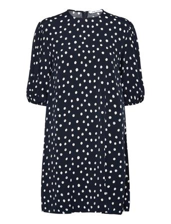 Aram Ss Dress Aop 12949 Knælang Kjole Navy Samsøe Samsøe