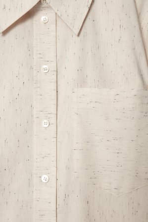 COS Women's Camicia In Cotone Screziato Dal Taglio Regolare in Bianco