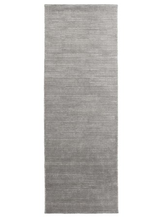 Fine Stripe 80X250 Small Grey Plain (Single Colored) Runner Rug