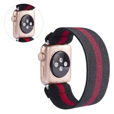 Apple Watch Series 5 / 4 40mm nylon watch band - Black / Red
