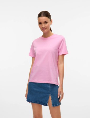 Vero Moda Vmpaulina Ss T-Shirt Jrs Noos - Pink - XL