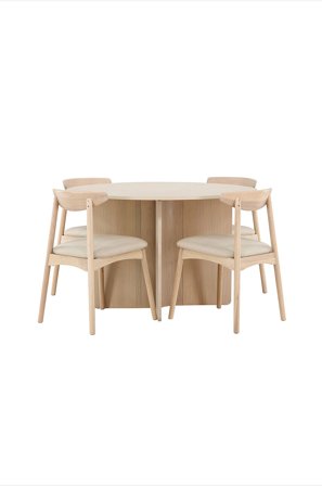 Venture Home - Bord Tyresö med stol Ven - Hvit - Spisegrupper - Fra Homeroom