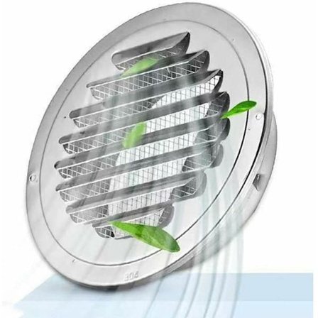 Seinän tuuletusritilä, liesituulettimen poistoaukko ja poistoputki suojaverkolla - 180mm