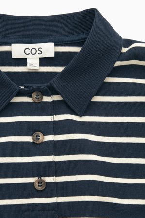 COS Long Sleeve Polo Shirt in Beżowy