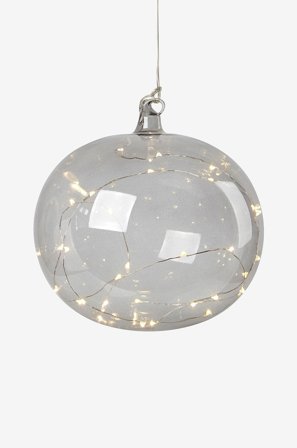 Markslöjd - Glaskugle Lina 18 - Grå - Dekorativ julebelysning - Fra Homeroom