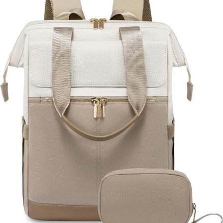 Rygsæk til kvinder - 15-tommers laptop-rygsæk - Vandtæt rejserygsæk til kvinder, stor tote taske rejsetaske - Brun