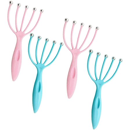 Huvudmassageapparat, 4 stycken manuell huvudmassageklo, för att slappna av muskler och blodcirkulation