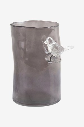 Present Time - Maljakko Bird On Branch Small - Harmaa - Ruukut & maljakot - - Homeroom