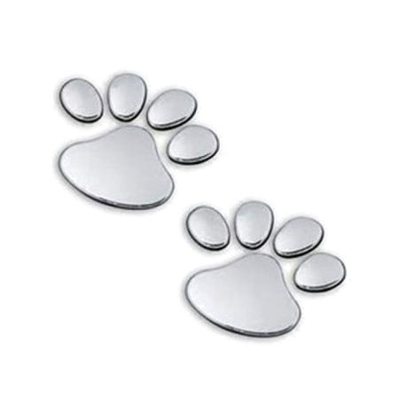 4 Par Bildekals med 3D-fotavtrykk av Bjørn, Hund og Dyrepote for Bildekorasjon